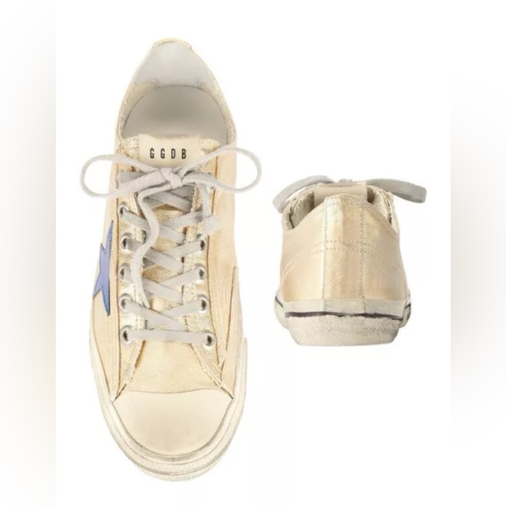 Golden Goose V-Star 2 Laminated Metallic Sneakers size 39/ US 9